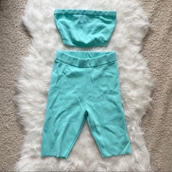 Fashion Nova ‘Tracy’ Biker Short Set in Mint - Picture 3 of 3